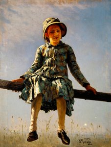 Trollslända. Porträtt av konstnärens dotter. Målning av Ilya Yefimovich Repin (Ilia Repin) (1844-1930), olja på duk av Ilya Efimovich Repin
