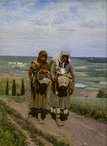 FROMMA KVINNOR PÅ PILGRIM av Ilya Efimovich Repin