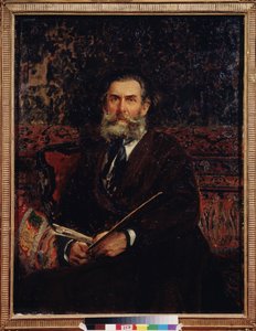 Portrait du peintre Alexei Bogolyubov (Bogolyubov y Bogolyubov) (1824-1896). Peinture de Ilya Yefimovitch Repin (Ilya Repine) (1844-1930), huile sir toile av Ilya Efimovich Repin