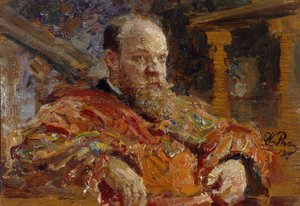 Porträtt av Pavel Viktorovich Delarov 1851-1913, 1910 av Ilya Efimovich Repin