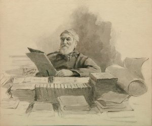 Porträtt av författaren Dmitry Grigorovich 1822-1899, 1894 av Ilya Efimovich Repin