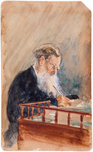 Porträtt av författaren Leo N. Tolstoy 1828-1910, 1900-talet av Ilya Efimovich Repin