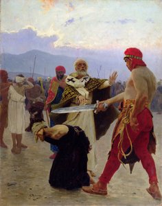Sankt Nikolaus av Myra räddar tre oskyldiga från döden, 1890 av Ilya Efimovich Repin