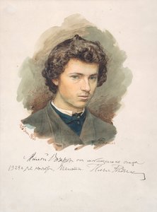 Självporträtt - Repin, Ilya Yefimovich (1844-1930) - 1866 - Akvarell på papper - 35x26 - Privat samling av Ilya Efimovich Repin