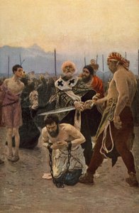St Nicholas of Myra räddar tre oskyldiga från döden av Ilya Efimovich Repin
