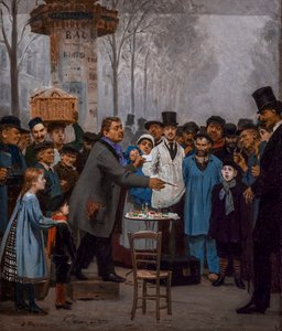 SÄLJAREN AV NYHETER I PARIS av Ilya Efimovich Repin