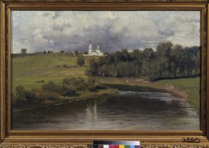 Utsikt över byn Varvarino (Ryssland). Målning av Ilya Repin (Ilia Repin) (1844-1930), olja på duk av Ilya Efimovich Repin