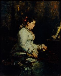 Kvinna vid en flygel, 1880 av Ilya Efimovich Repin