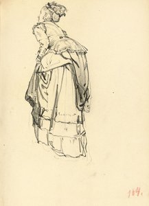 Kvinna i klänning bakifrån, ca. 1872-1875 av Ilya Efimovich Repin