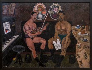 Självporträtt och porträtt av Pyotr Konchalovsky