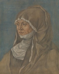 Porträtt av en kvinna, sägs vara Caritas Pirckheimer 1467-1532. av Imitator of Albrecht Dürer