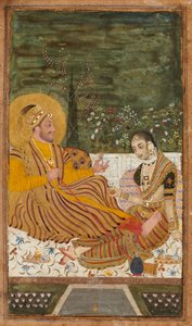 Ali Adil Shah II av Bijapur med en kvinna