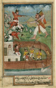 Indiska demoner attackerar fort försvarat av europeiska trupper, ca. 1790