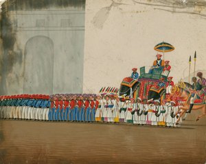 Sultan rider på en elefant, ca. 1800 av Indian Art