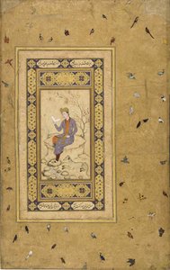 Ung man som läser i ett landskap, ca. 1608-1610. av Indian Art.