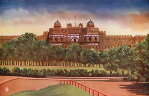 Delhi Gate, Agra Fort (färgfoto) av Indian photographer