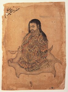 A Dervish, Seated in Contemplation, c.1650 (ogenomskinlig wc & guld på papper) av Indian School