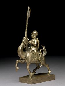 En tändsticksman som rider på en kamel, Vizagapatam, ca 1795 (mässing) av Indian School