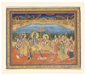 En målning av Rama och Sita, Indien, Jaipur, c.1800 av Indian School