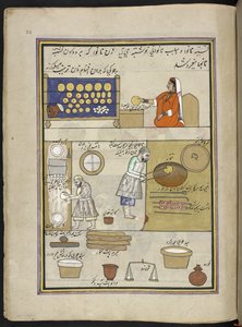 bagare,  86 teckningar inbundna i en volym som visar yrken och yrken i Kashmir, hantverkare visas i arbete med sina redskap och utrustning,  Av en Kashmir-konstnär, troligen i Srinagar, ca 1850-60 (gouache på papper) av Indian School