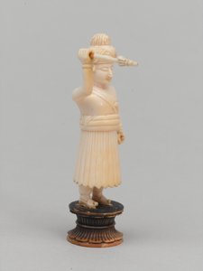 Svart bonde, schackpjäs, Indien, 1820 ca av Indian School