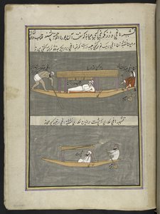 Båtsmän,  86 teckningar inbundna i en volym som visar yrken och yrken i Kashmir, hantverkare visas i arbete med sina redskap och utrustning,  Av en Kashmir-konstnär, troligen i Srinagar, ca 1850-60 (gouache på papper) av Indian School