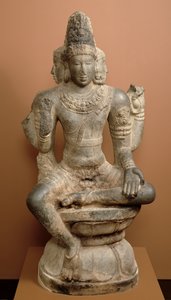 Brahma, Chola-dynastin (granit med spår av gesso och rött pigment)