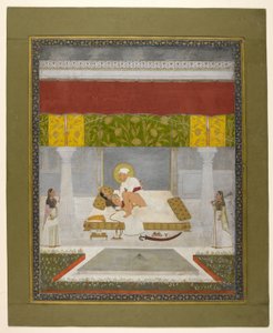 Chitarman II (Kalyan Das), Muhammad Shah älskande, ca 1735 (gouache på papper) av Indian School