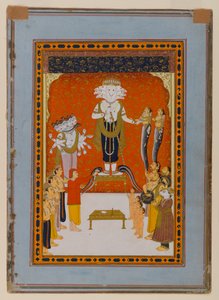 Devoshans To Nagdevata, Rajasthan, S.1790 (WK och guld på papper) av Indian School