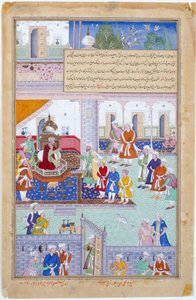 Kejsar Babur håller hov, Mogulperioden, Akbars regeringstid av Indian School