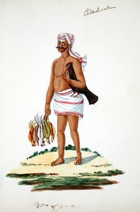 Bonde med kycklingar (wc på papper) av Indian School