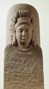 Figur av Ekmukha Shiva-Linga från templet i Khoh (sandsten) av Indian School