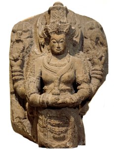 Hinduism: stele tillägnad gudinnan Devi. 1400-talet Från ön Java. Paris, Guimet-museet, Nationalmuseet för asiatisk konst av Indian School