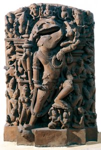 Indisk konst: den hinduiska gudomliga Vishnu i form av en galt. Från Khajuraho, Indien. Chandela period av Indian School