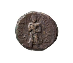 Kushan Coin, AD 127-155 (koppar) av Indian School