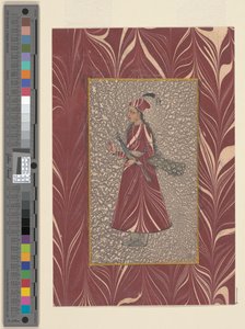 Lady Carrying a Peacock, Bijapur, c.1660 av Indian School
