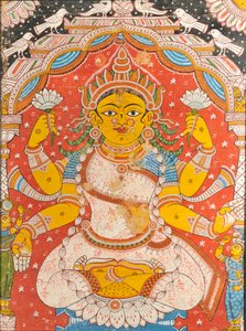 Lakshmi (väggmålning) av Indian School
