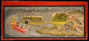 Maharana Jagat Singh II hökning och galtjakt, c.1740 av Indian School