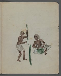 En av en uppsättning av nio bilder som visar indianer i olika yrken (wc på papper) av Indian School