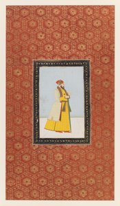 Qamar al-Din Khan, 1875-1900 (ogenomskinlig wc & guld på papper) av Indian School