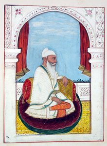 Rajah Lal Singh, från The Kingdom of the Punjab, its Rulers and Chiefs, volym I, en volym med 27 akvarellstudier av en oidentifierad indisk konstnär, ca 1840 (wc på papper) av Indian School