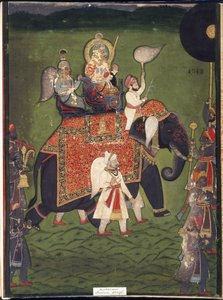 Rana Jawan Singh från Mewar (akvarell på papper) av Indian School