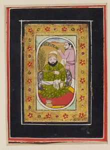 Härskare klädd i en grön jama med en morkisk bärare, andra hälften av 1700-talet (gouache på kartong) av Indian School