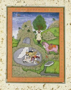 Rustam dödar den vita demonen, illustration från 