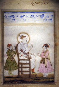 Shah Jahan sittande med skötare av Indian School