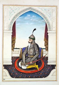 Sirdar Harri Singh, från The Kingdom of the Punjab, its Rulers and Chiefs, volym I, en volym med 27 akvarellstudier av en oidentifierad indisk konstnär, ca 1840 (wc på papper) av Indian School