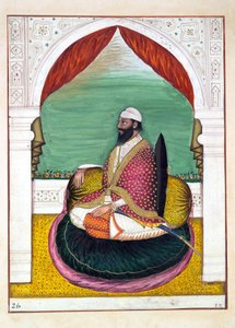 Sirdar Mangal Singh, från The Kingdom of the Punjab, its Rulers and Chiefs, volym I, en volym med 27 akvarellstudier av en oidentifierad indisk konstnär, ca 1840 (wc på papper) av Indian School