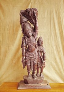 Sri Rama och Hanuman (trä)