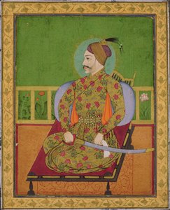 Sultan Abdullah Qutubshah av Golconda (reg. 1626-72) Deccan, Mughal, ca 1640 (gouache med guld och silver på papper) av Indian School