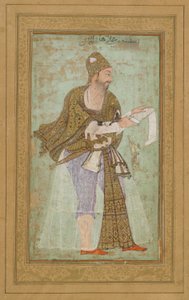 Sultan Ali Adilshah I av Bijapur, Albumfolio med målning, c.1590 av Indian School